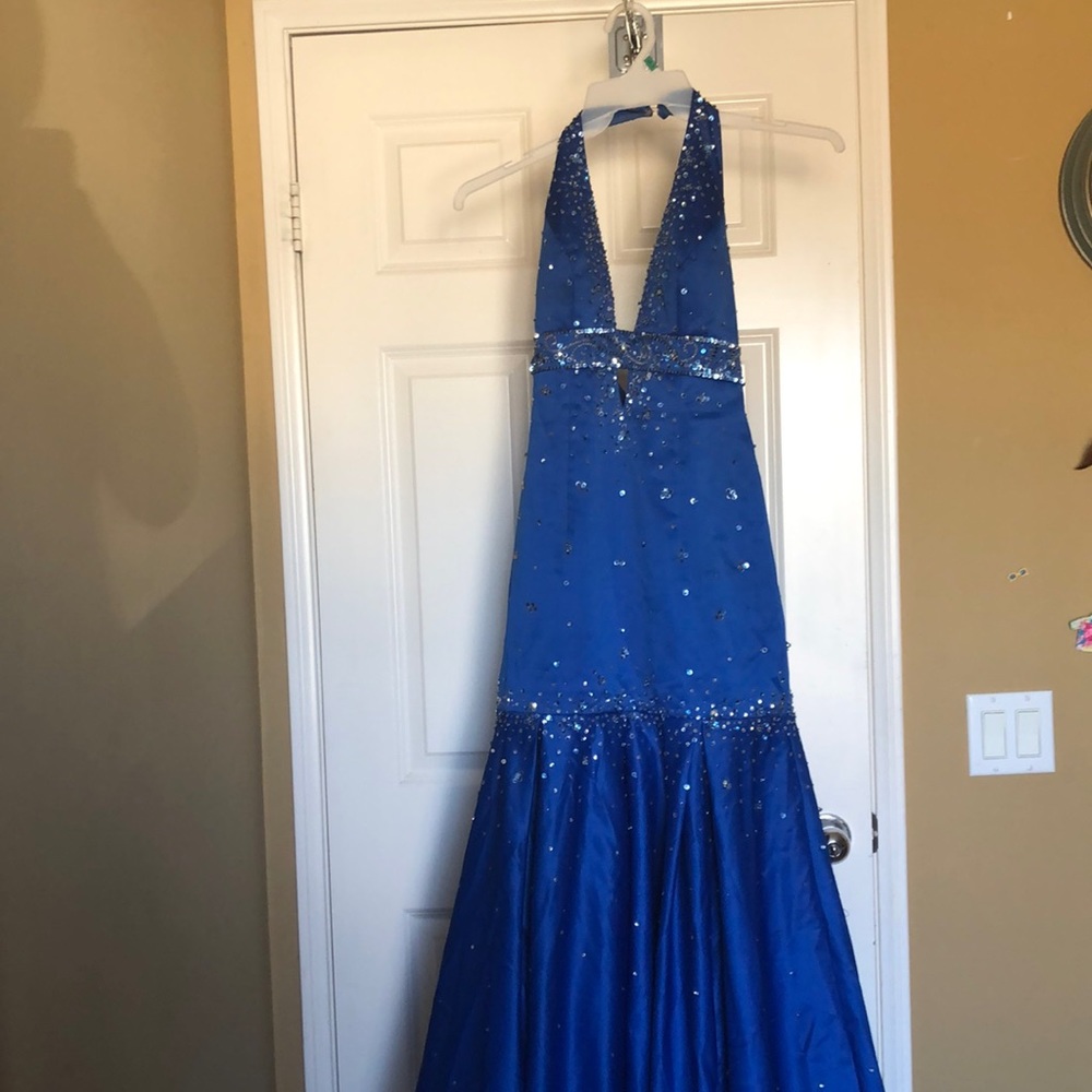 Lenovia Blue Mermaid Prom Dress